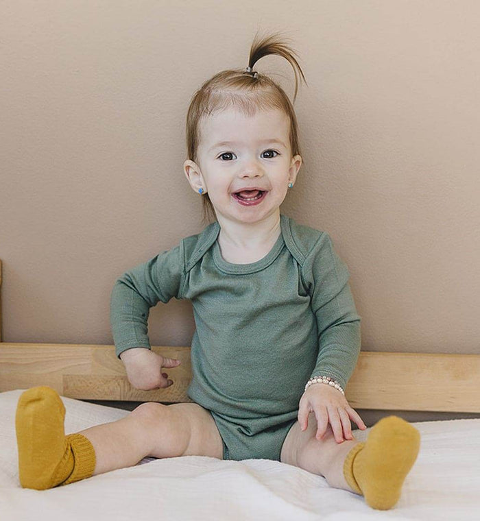Boody Baby Long Sleeve Romper 3-6 Months Sage - Life Pharmacy Orewa