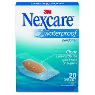 Nexcare Clear Waterproof One Size 20Pk