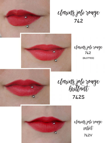 Clarins Joli Rouge Velvet 742 Lipstick
