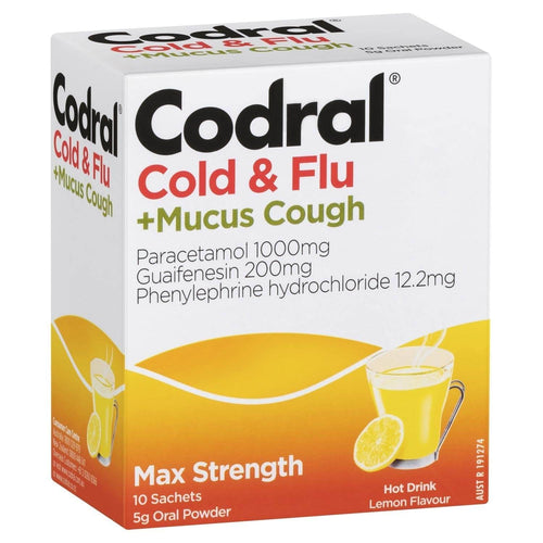 Codral Cold/Flu/Mucus Sach 10 - Life Pharmacy Orewa
