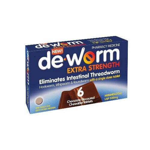 Deworm Extra Strength 500Mg Chocolate Tablets 6 - Life Pharmacy Orewa
