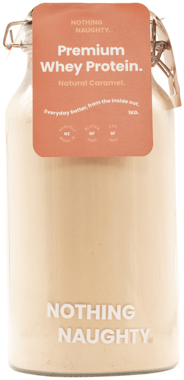 Nothing Naughty Whey Protein 1Kg Caramel - Life Pharmacy Orewa
