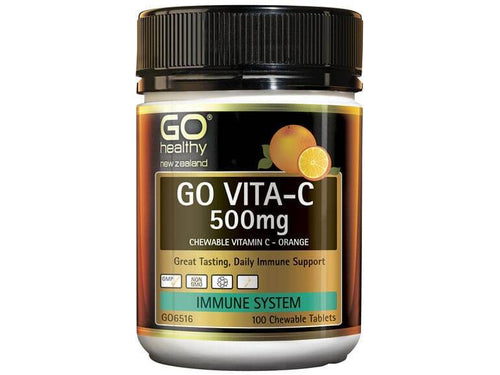 Go Healthy Vita-C 500Mg - Chewable Vitamin C - Orange(100 C-Tabs) - Life Pharmacy Orewa