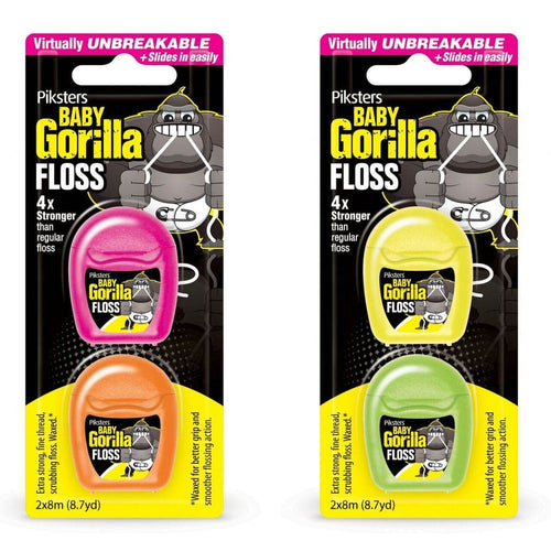 Piksters Baby Gorilla Floss Twin Pack - Life Pharmacy Orewa