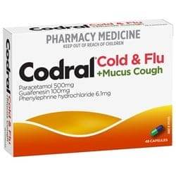 Codral Cold/Flu +Mucus Cough 48Caps - Life Pharmacy Orewa