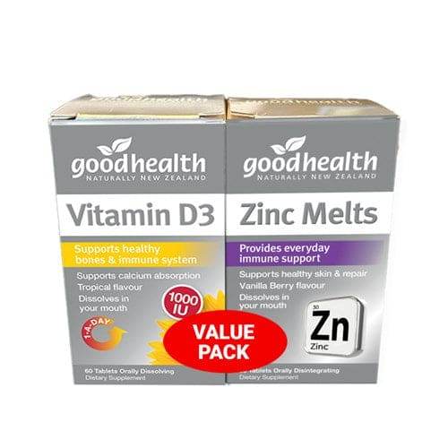 Good Health Zinc Melts 60+Vitamin D3 Twin - Life Pharmacy Orewa