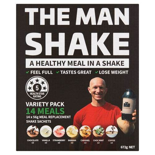 The Man Shake Variety Starter Pack 14 Sachets - Life Pharmacy Orewa