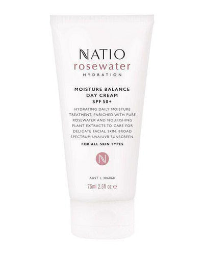 Natio Rosewater Hydration Moisture Balance Day Cream Spf 50+
