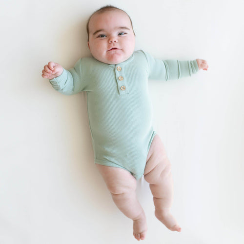 Boody Baby Long Sleeve Romper 3-6 Months Sage - Life Pharmacy Orewa