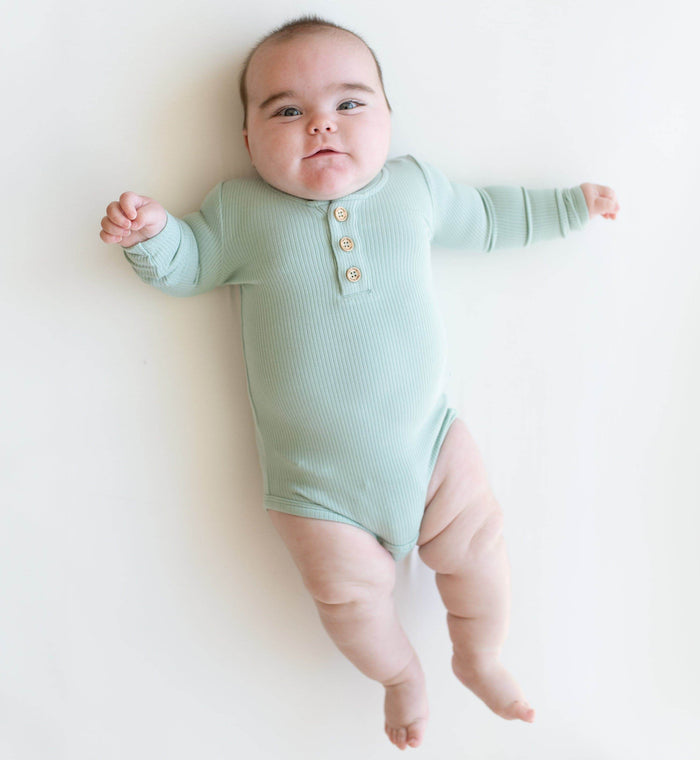 Boody Baby Long Sleeve Romper 3-6 Months Sage - Life Pharmacy Orewa