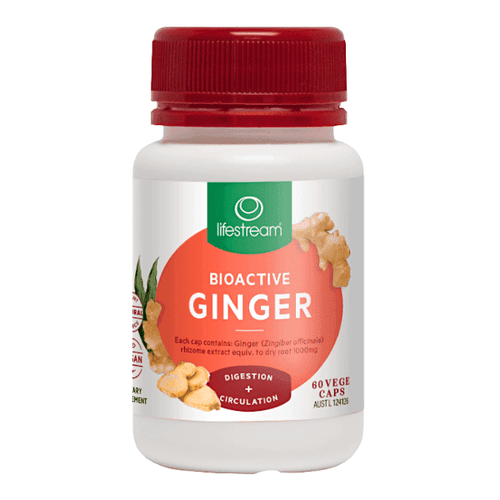 Lifestream Bioactive Ginger 60 Caps - Life Pharmacy Orewa