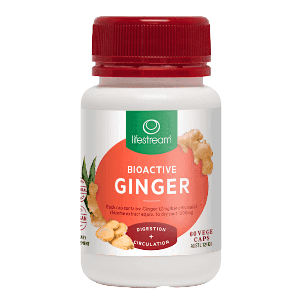 Lifestream Bioactive Ginger 60 Caps - Life Pharmacy Orewa