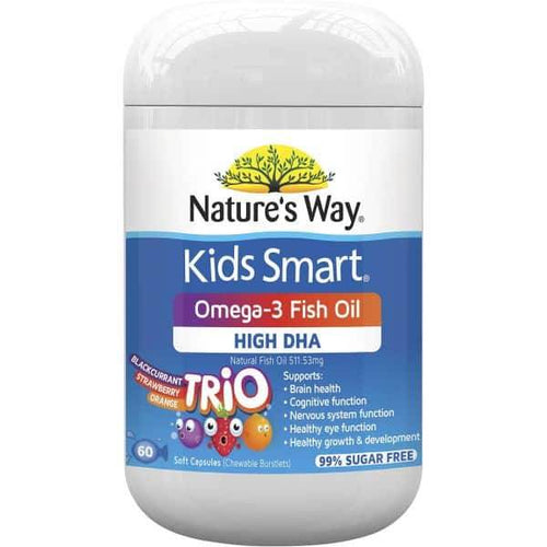 Natures Way Kids Smart Fish Oil Trio 60 - Life Pharmacy Orewa