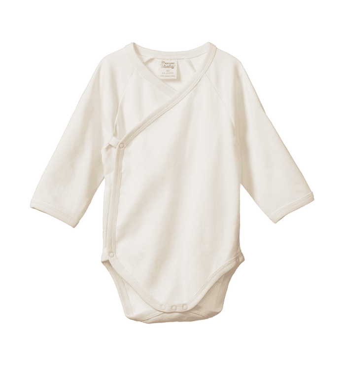 Boody Baby Bodysuit Long Sleeve Newborn Natural White - Life Pharmacy Orewa