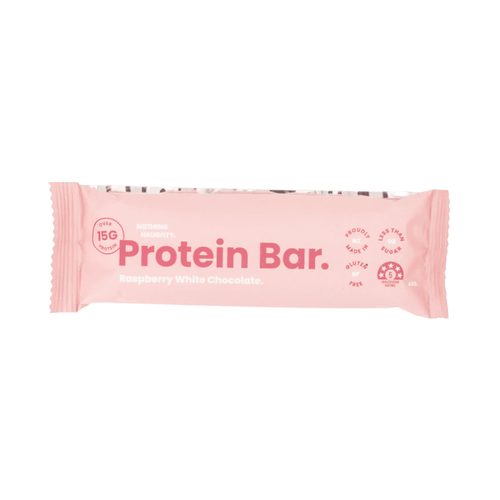 Nothing Naughty Protein Bar Raspberry & White Choc - Life Pharmacy Orewa