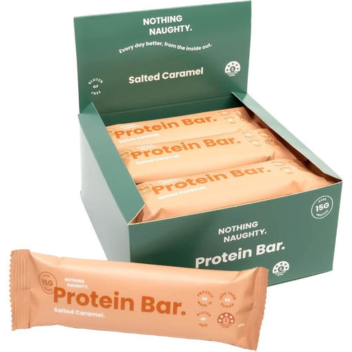 Nothing Naughty Protein Bar Salt Caramel - Life Pharmacy Orewa