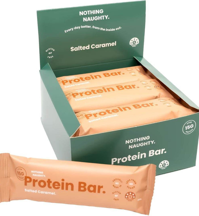 Nothing Naughty Protein Bar Salt Caramel - Life Pharmacy Orewa