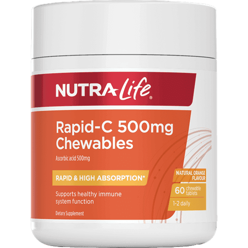 NutraLife Rapid-C 500Mg 60 Chewables Tablets - Life Pharmacy Orewa