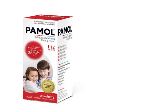 Pamol All Ages Strawberry Colourfree 100Ml - Life Pharmacy Orewa