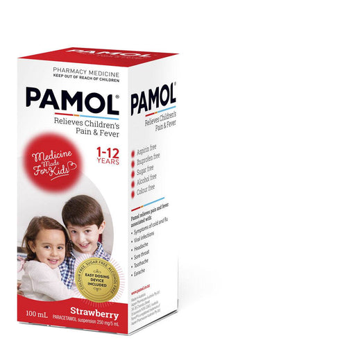 Pamol All Ages Strawberry Colourfree 100Ml - Life Pharmacy Orewa