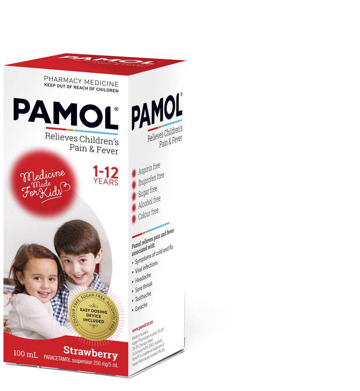 Pamol All Ages Strawberry Colourfree 100Ml - Life Pharmacy Orewa