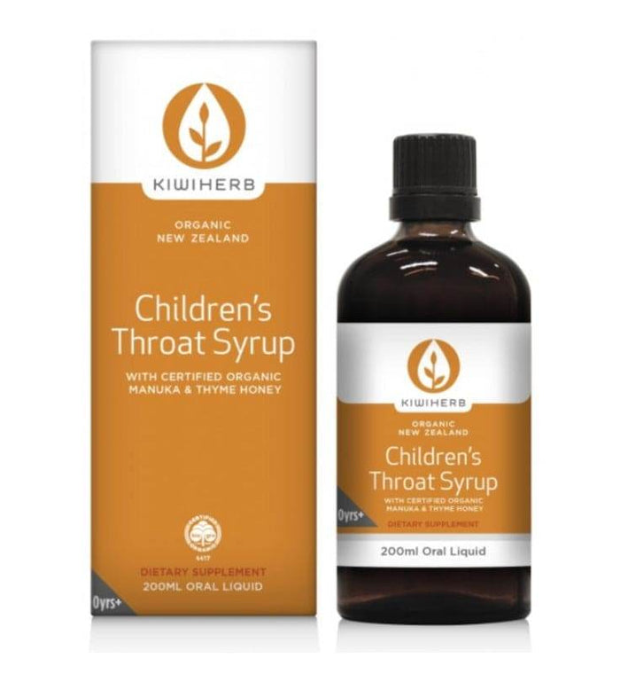 Kiwiherb Child Organic Throat Syr 200ml - Life Pharmacy Orewa