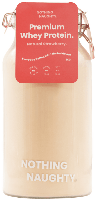 Nothing Naughty Whey Protein 1Kg Strawberry - Life Pharmacy Orewa