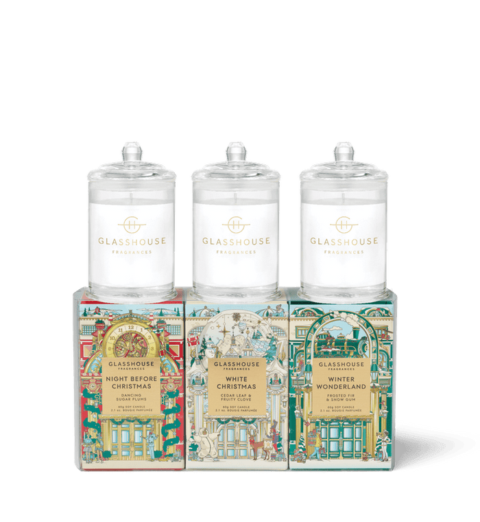 Glasshouse Fragrances Christmas Trio Candles - 3 x 60g