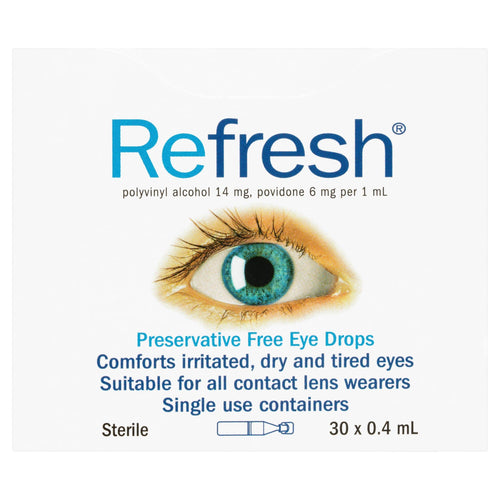 Refresh Preservative Free Eye Drops 30 X 0.4 Ml - Life Pharmacy Orewa
