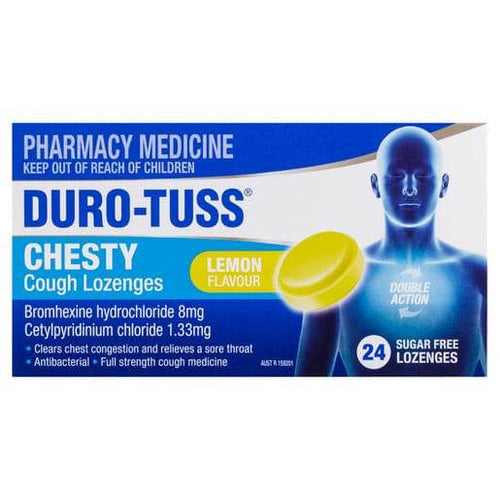 Duro-Tuss Chesty Cough Lozenge Lemon 24 Lozenge - Life Pharmacy Orewa
