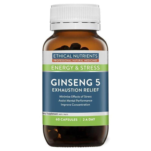 Ethical Nutrients Ginseng 5 Exhaustion Relief 60 Capsules - Life Pharmacy Orewa