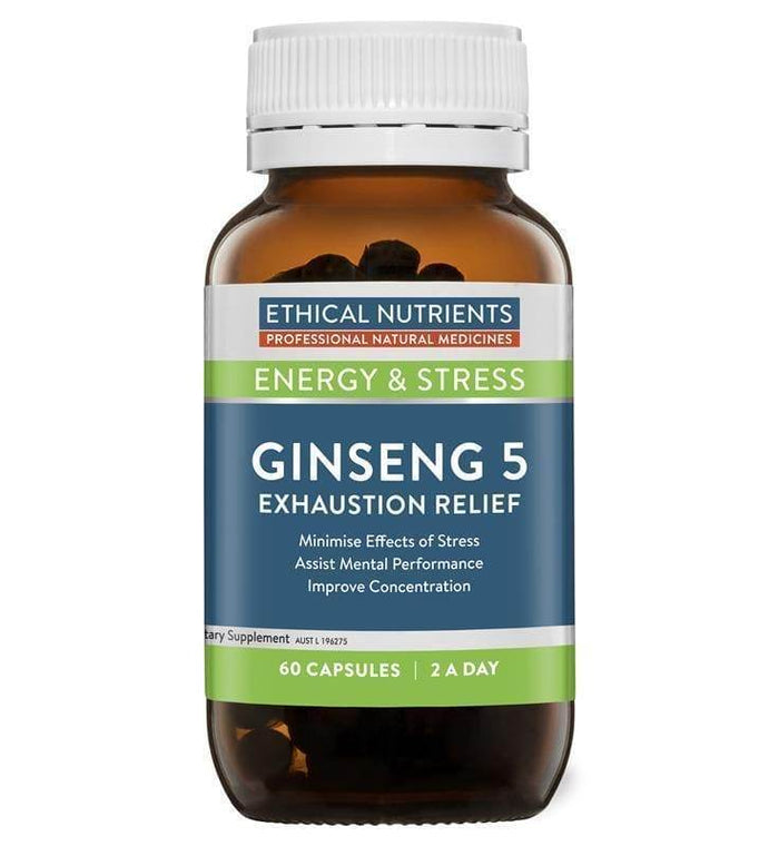 Ethical Nutrients Ginseng 5 Exhaustion Relief 60 Capsules - Life Pharmacy Orewa