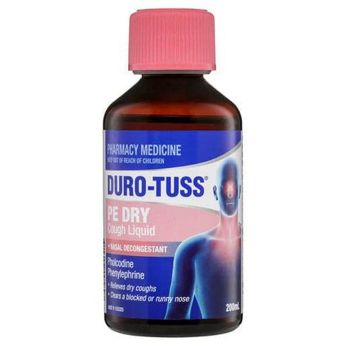 Duro-Tuss Pe Dry Cough Liquid + Nasal Decongestant 200Ml - Life Pharmacy Orewa