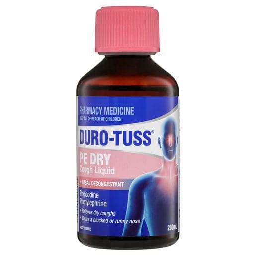 Duro-Tuss Pe Dry Cough Liquid + Nasal Decongestant 200Ml - Life Pharmacy Orewa