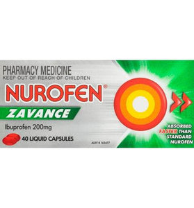 Nurofen Zavance Fast Pain Relief Liquid Capsules 200Mg Ibuprofen 40 Pack - Life Pharmacy Orewa