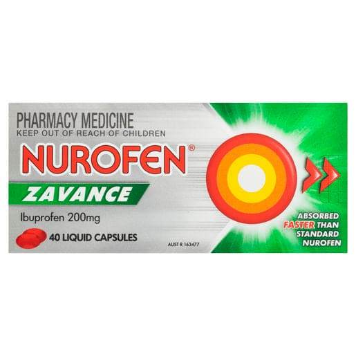 Nurofen Zavance Fast Pain Relief Liquid Capsules 200Mg Ibuprofen 40 Pack - Life Pharmacy Orewa