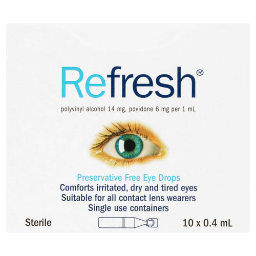 Refresh Preservative Free Eye Drops 10 X 0.4Ml - Life Pharmacy Orewa