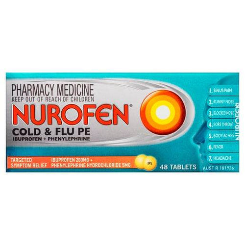 Nurofen Cold And Flu Multi-Symptom Relief Tablets 200Mg Ibuprofen 48 Pack - Life Pharmacy Orewa