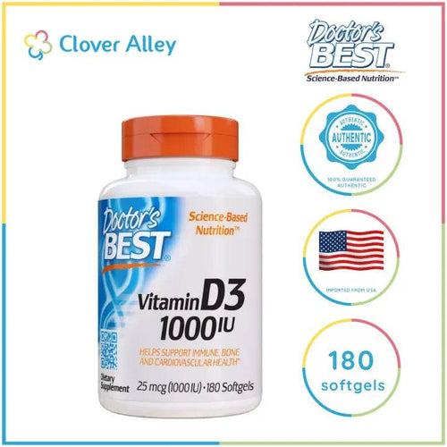 Doctors Best Vitamin D3 1000Iu 180 Softgels - Life Pharmacy Orewa