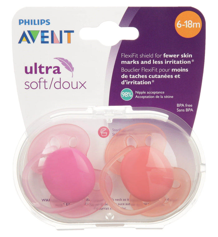Avent Ultra Soft 6-18M Soother 2Pk - Life Pharmacy Orewa