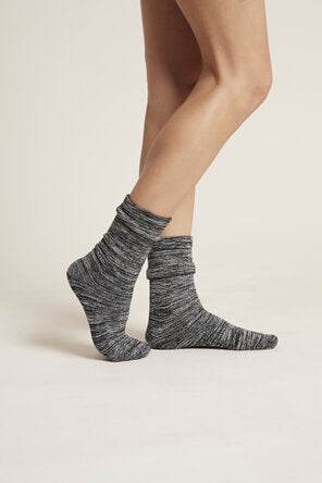 Boody Women'S Chunky Bed Socks - Black Marl / Os - Life Pharmacy Orewa