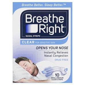 Breathe Right Clear Medium Nasal Strips 10S - Life Pharmacy Orewa