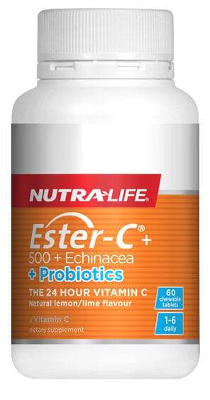 Nutralife Esterc 500Mg Echinacea Probiotics Chewables - Life Pharmacy Orewa