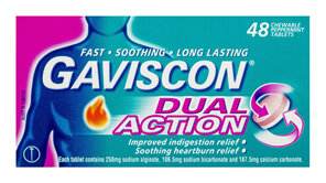 Gaviscon Dual Action Chewable Tablets Peppermint Heartburn & Indigestion Relief 48 Pack - Life Pharmacy Orewa