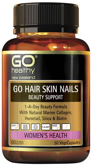 Go Healthy Hair Skin Nails Beauty Support - 1-A-Day Beauty Formula (50 Vcaps) - Life Pharmacy Orewa