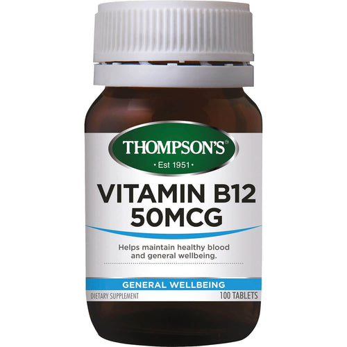 Thompson'S Vitamin B12 Dr 50Mcg 100 Tabs - Life Pharmacy Orewa