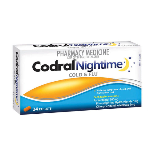 Codral Nightime 24 Tablets - Life Pharmacy Orewa