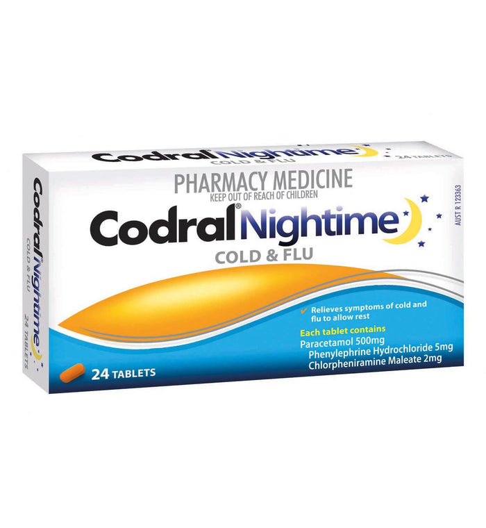 Codral Nightime 24 Tablets - Life Pharmacy Orewa