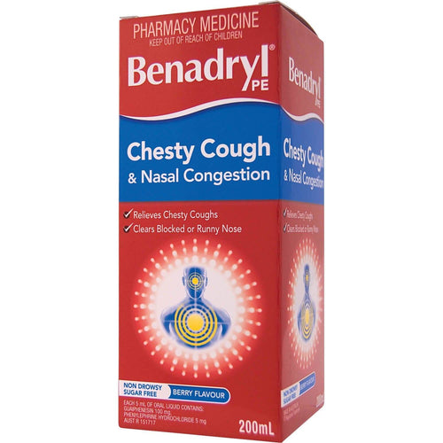 Benadryl Pe Chesty Cough & Nasal 200Ml - Life Pharmacy Orewa