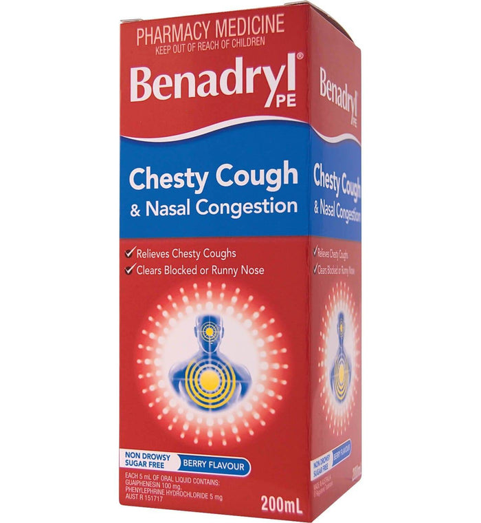 Benadryl Pe Chesty Cough & Nasal 200Ml - Life Pharmacy Orewa
